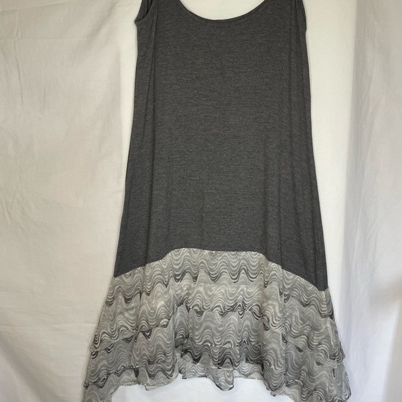 Elizabeth & James Gray Slip Dress w/ Ruffle Accent - Picture 2 of 5